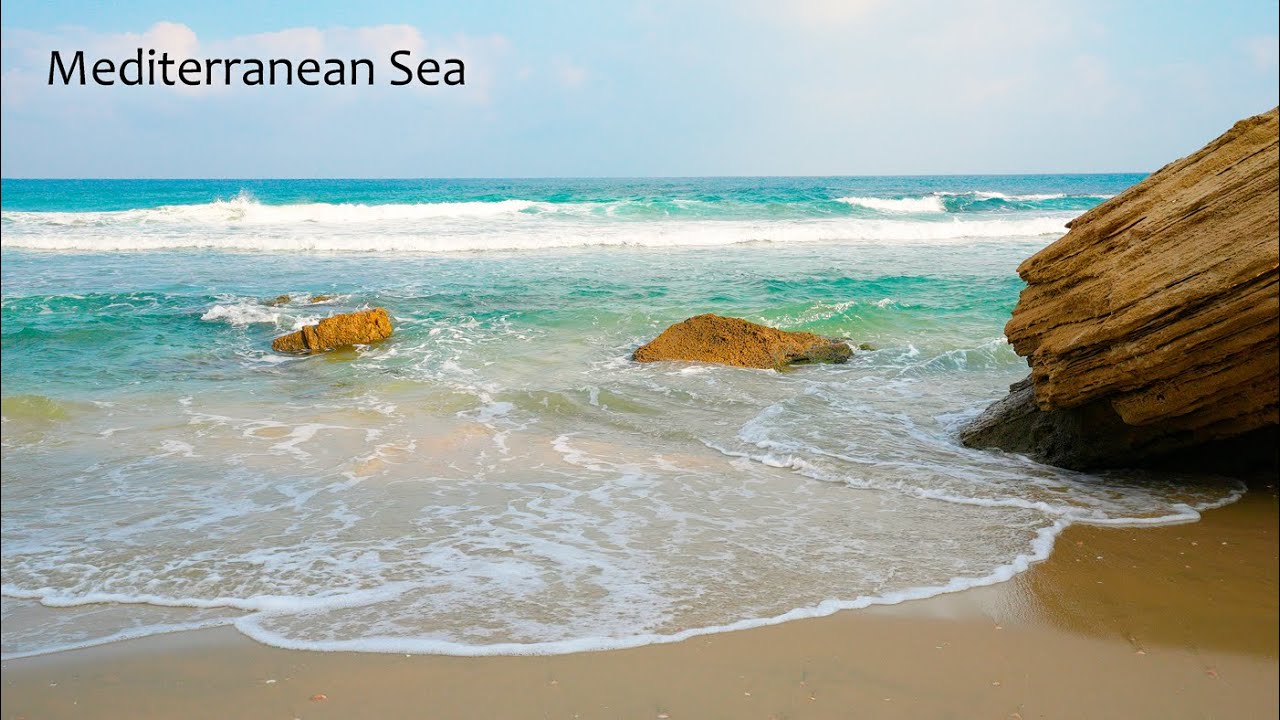 Serene Mediterranean Waves. A Relaxing Nature Soundscape in the Holy Land.