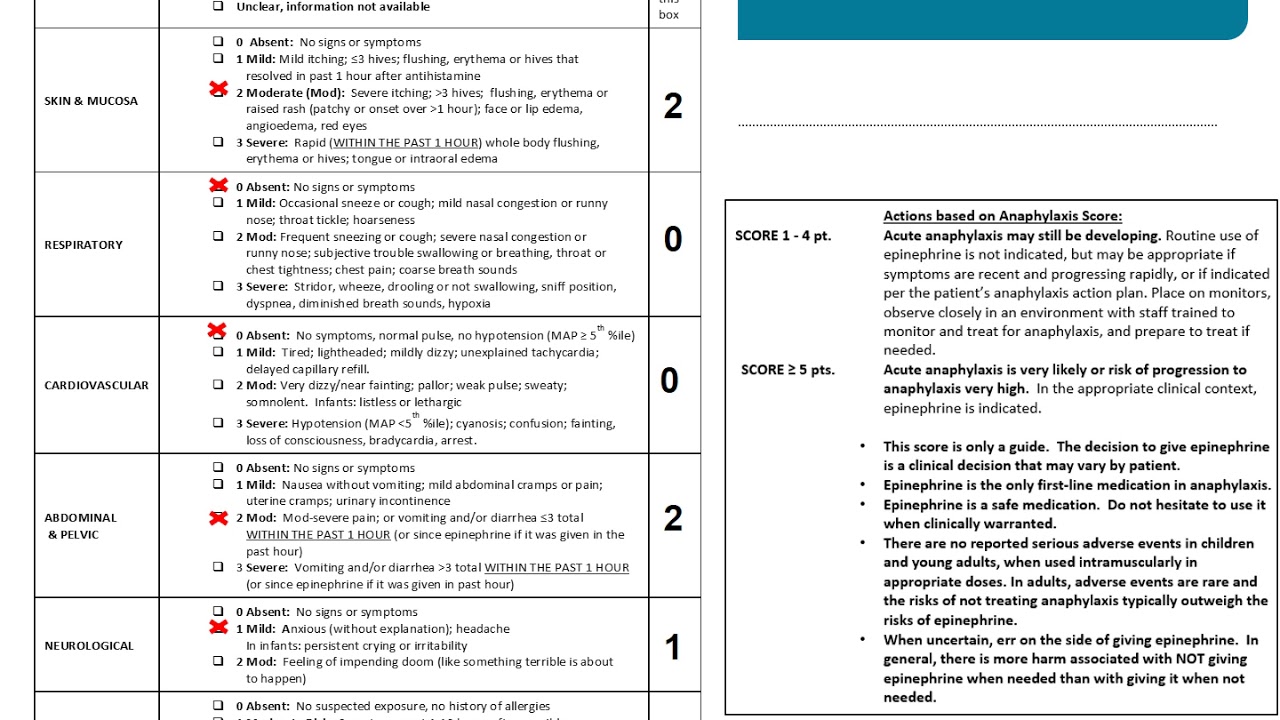 Anaphylaxis Score Assisting Providers (ASAP) Training Module