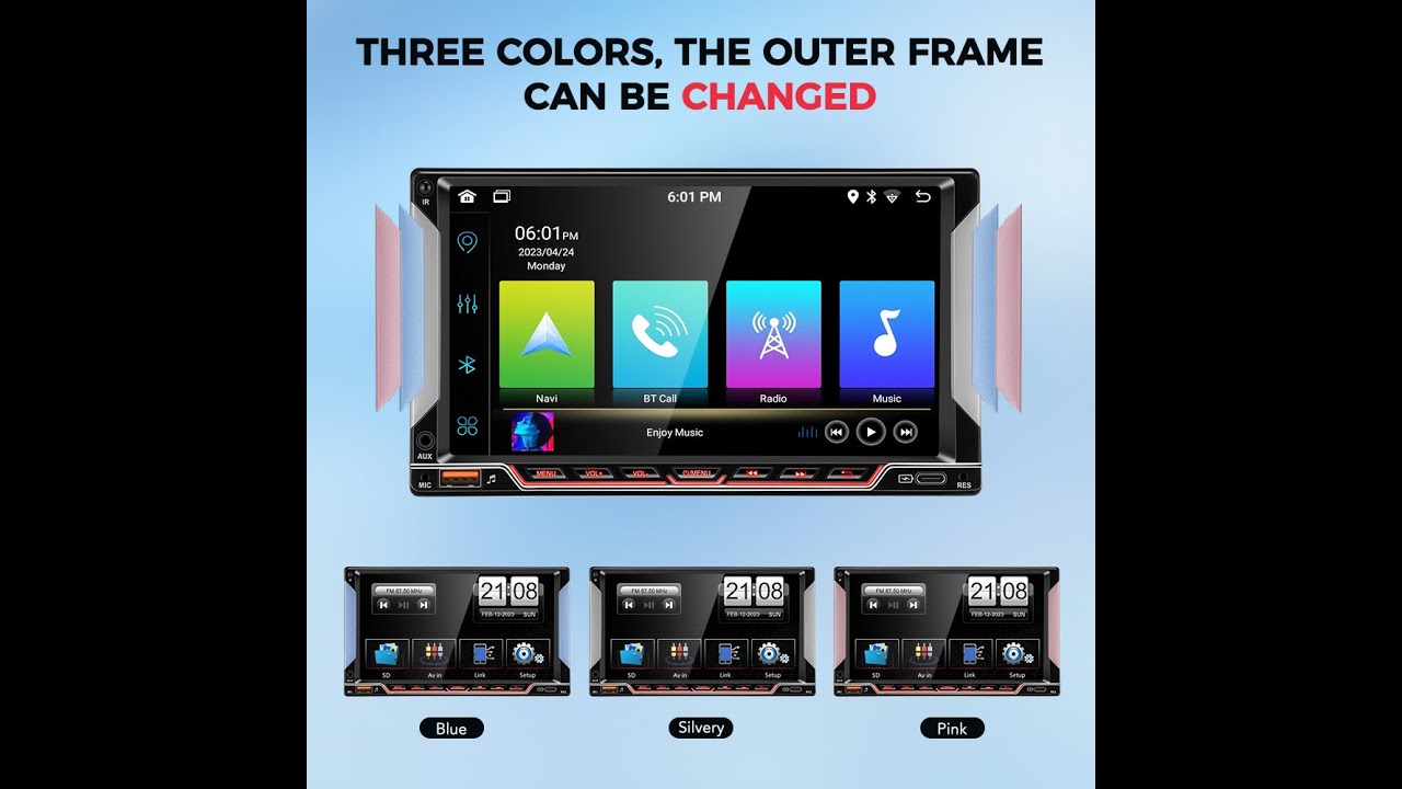 GEARELEC Android 12 Head Unit GPS Navigation 2DIN 7 inch Bluetooth WiFi RDS FM Radio