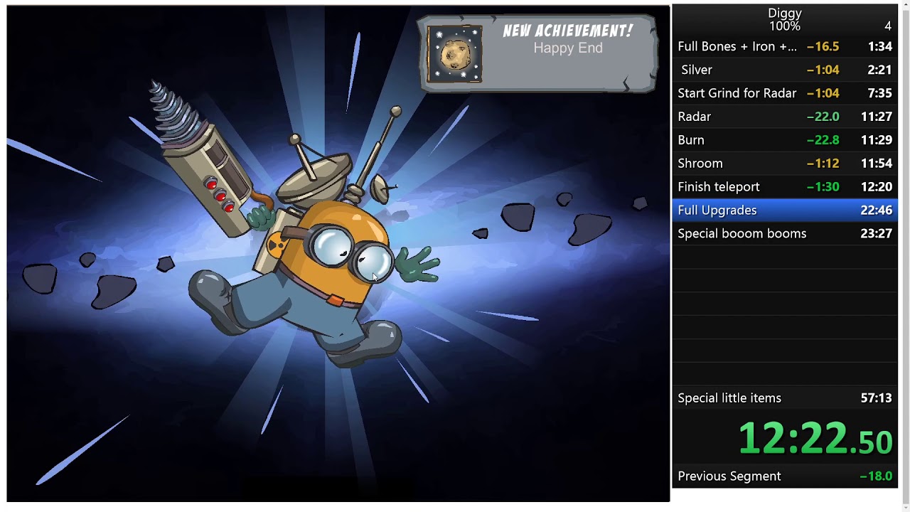 Diggy 100% World Record 35:45.97