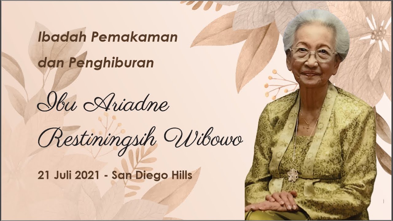 Ibadah Pemakaman dan Penghiburan Ibu Ariadne