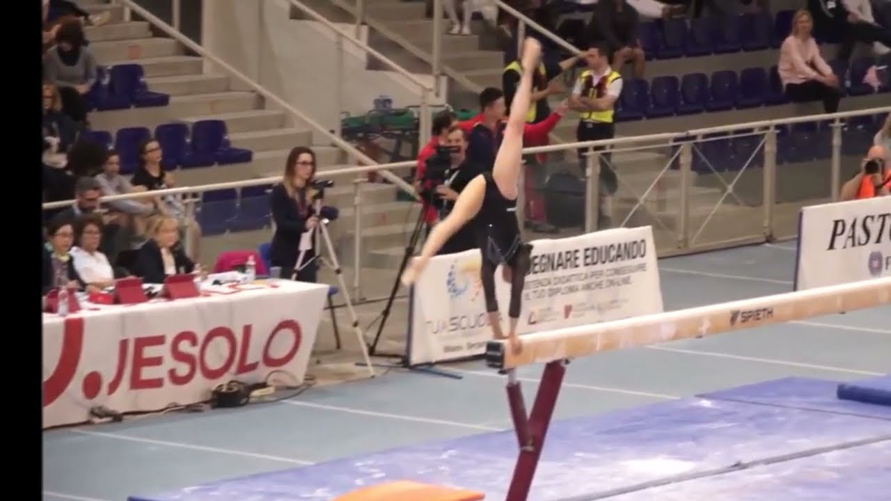 Alessia Federici. ITA. Beam 2018 Jr Jesolo Trophy QF/TF/AA. 13,100