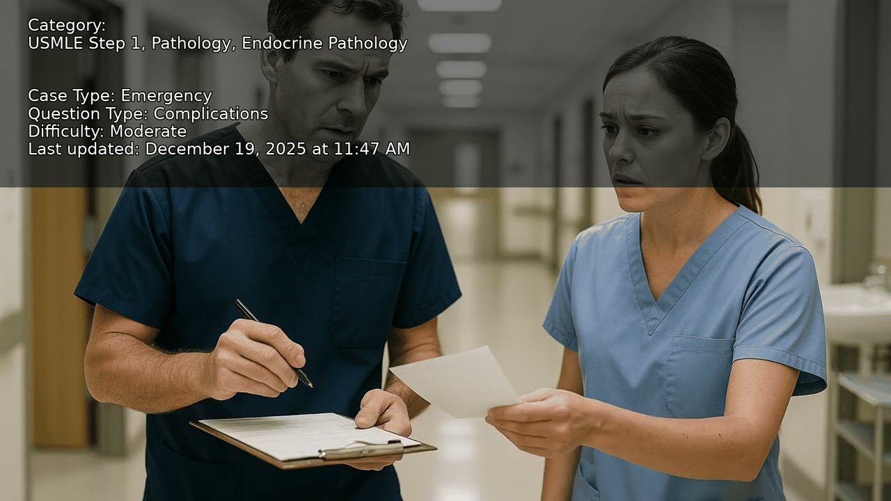 Endocrine Pathology, Pathology, USMLE Step 1 - Full Vignette with Extended Explanations
