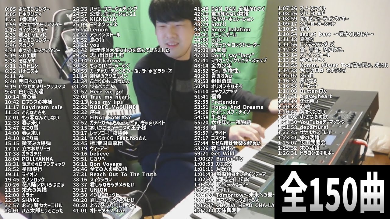 【１５０曲】一時間半ぶっ通しでピアノを弾くゆゆうた【2023/12/19】