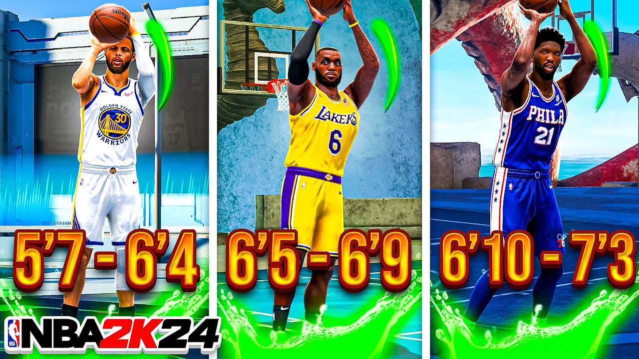 BEST JUMPSHOTS for EVERY HEIGHT + THREE POINT RATING in NBA 2K24