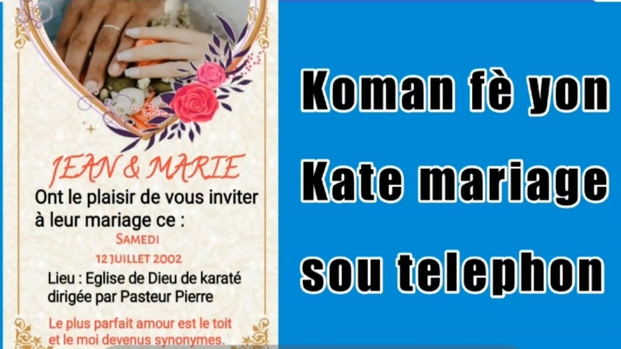 koman pou w fè yon kat maryaj sou telephon