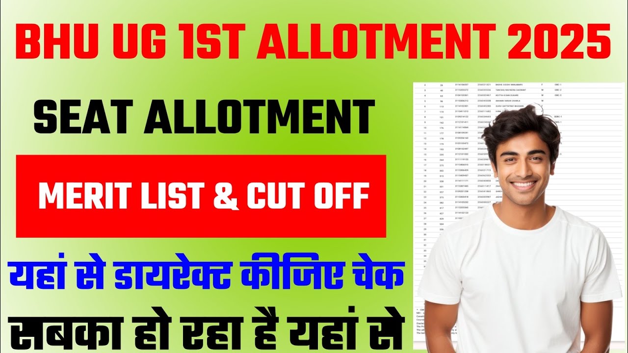 BHU 1st Round Cutoff 2025 &bull; BHU UG First Merit List 2025 | How to Check BHU UG Seat Allotment 2025
