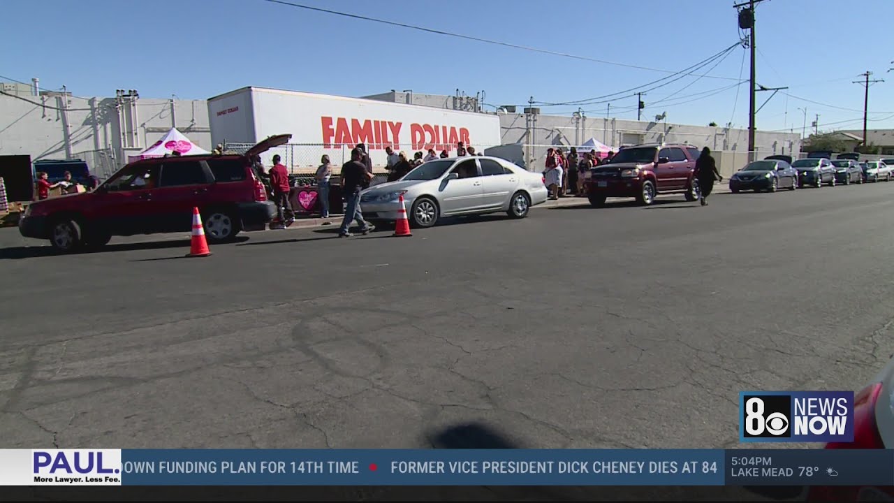 Food aid lines surge across Las Vegas valley as government shutdown continues