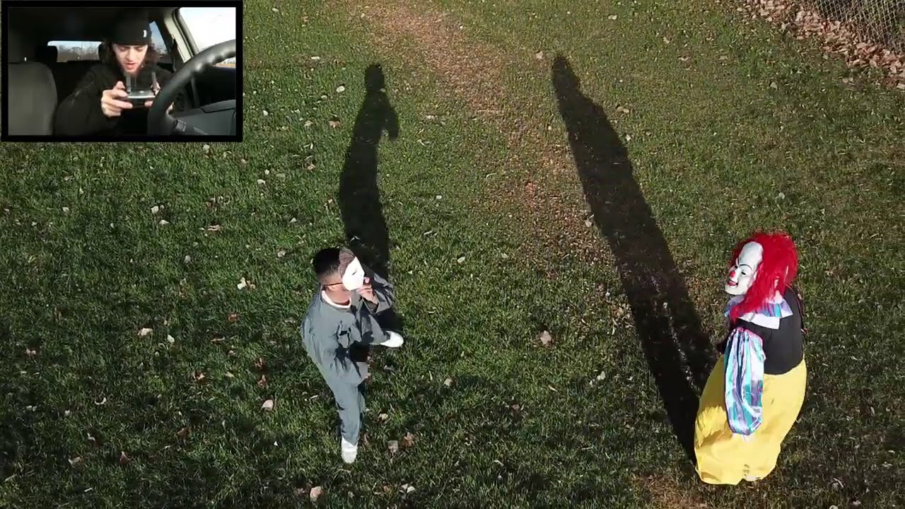 DRONE CATCHES CLOWN vs MICHAEL MYERS AT THE SIREN HEAD FOREST!! (THEY BATTLED)