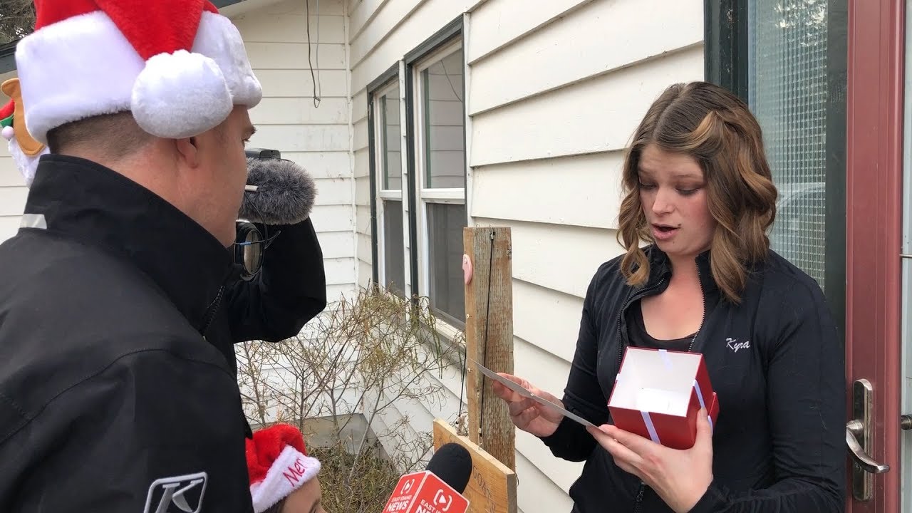 Secret Santa surprises a woman who was expecting her first child when her husband died unexpectedly