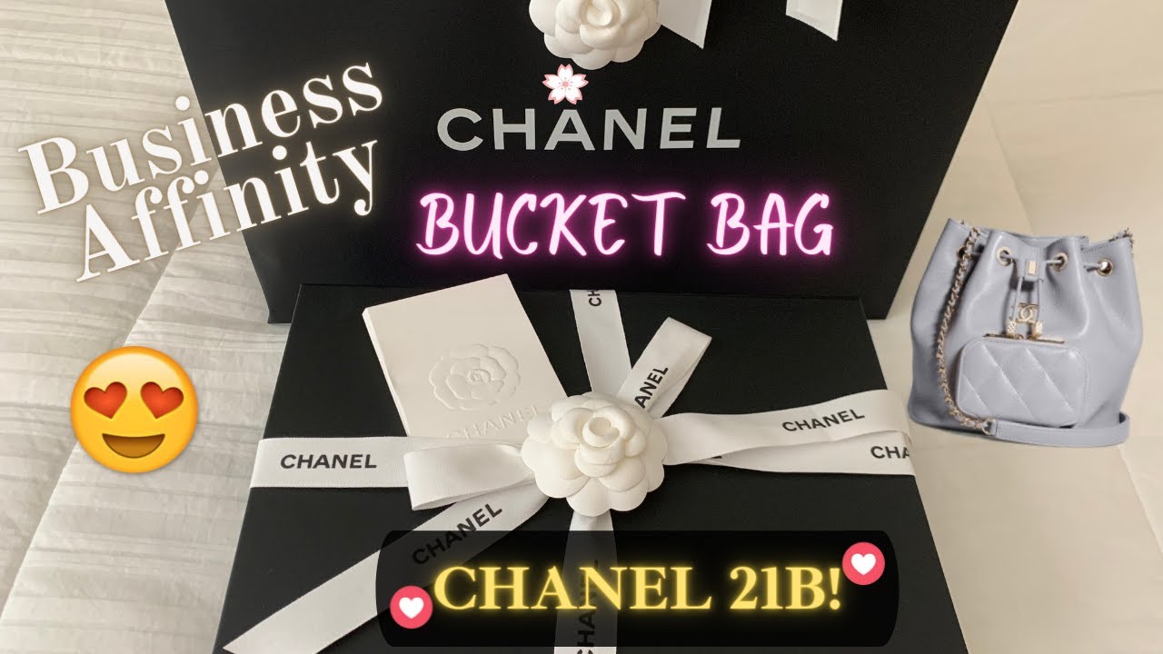 Chanel 21B Collection Unboxing| Business Affinity Drawstring Bucket Bag| Grey Limited Edition Color
