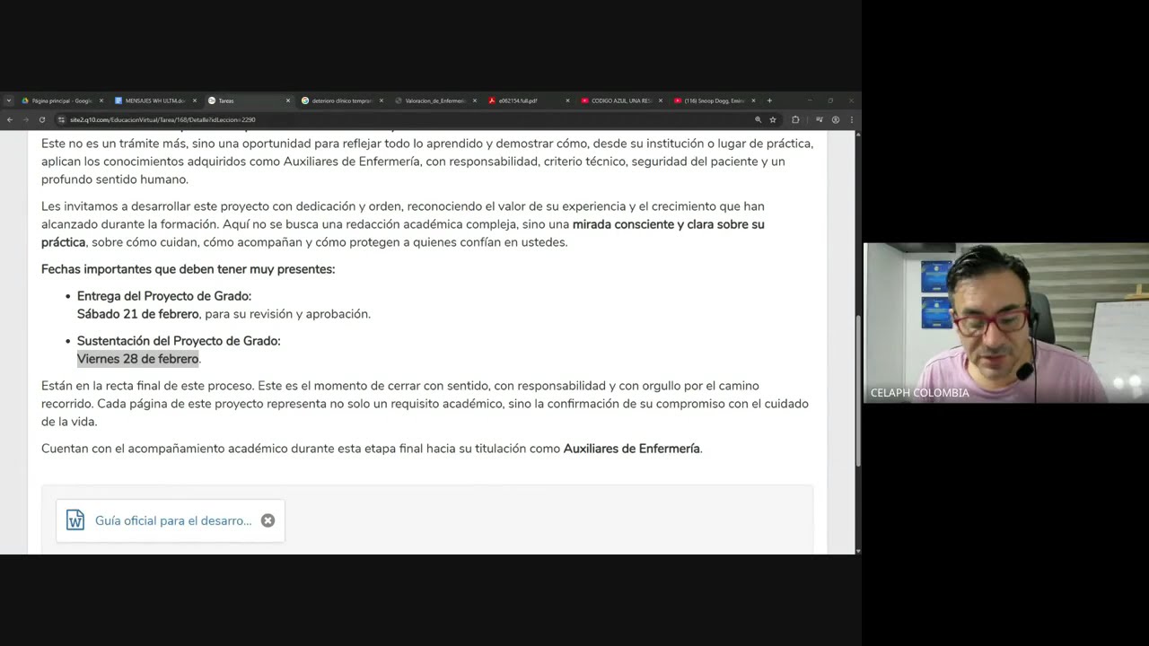 Técnico Laboral en Auxiliar en Enfermería (2025-I) | Trabajo Final – Proyecto de Grado