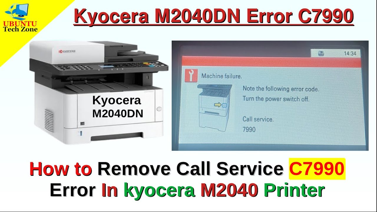 Fixed: Error C7990  machine failure call service Kyocera Ecosys M2040