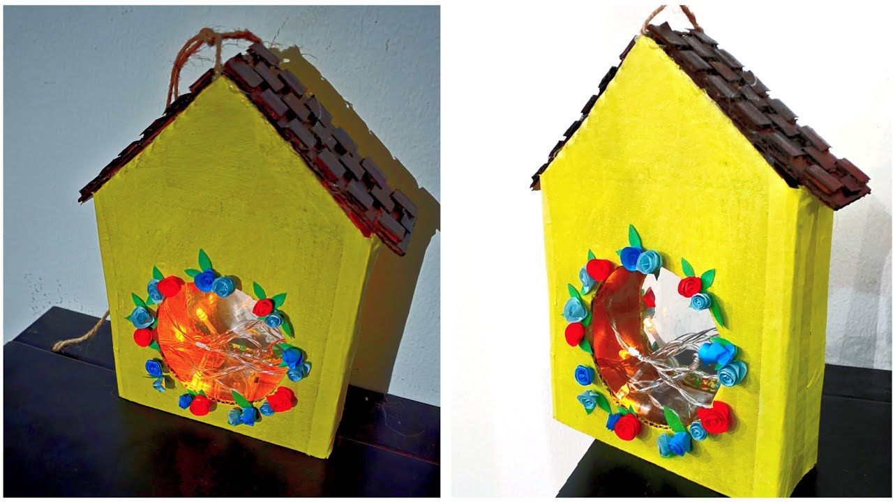 HOW TO MAKE A CARDBOARD HOUSE | PAPER CRAFT IDEAS | DIY CRAFTS | EASY WALL HANGING