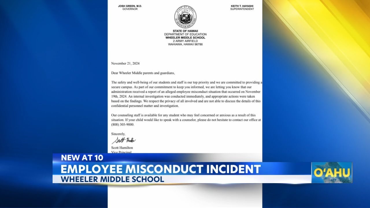 Wheeler Middle School parents receive statement about employee misconduct