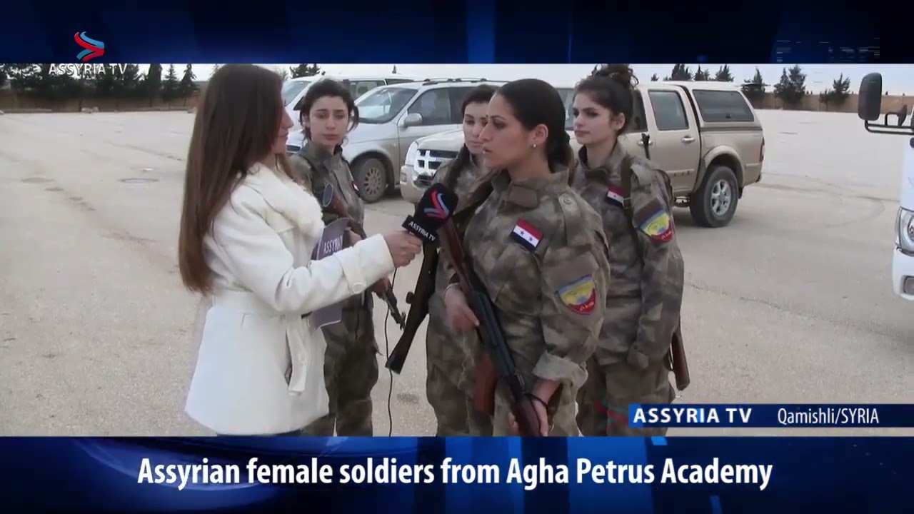 Assyrian female soldiers from Agha Petrus Academy