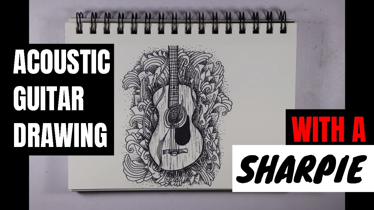 Drawing Acoustic Guitar With Sharpie & Short Story by J Sheetz