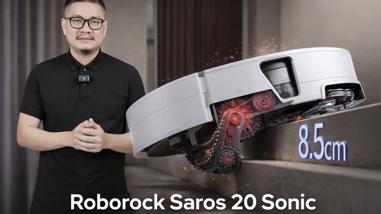 Đánh giá Roborock Saros 20 Sonic: hút siêu mạnh 35000 PA, leo bậc rất cao
