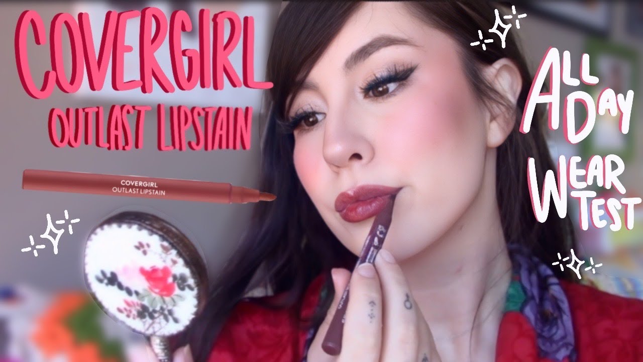 COVERGIRL OUTLAST LIPSTAIN ALL DAY WEAR TEST|NEW DRUGSTORE MAKEUP| BRAZEN RAISIN| @covergirl
