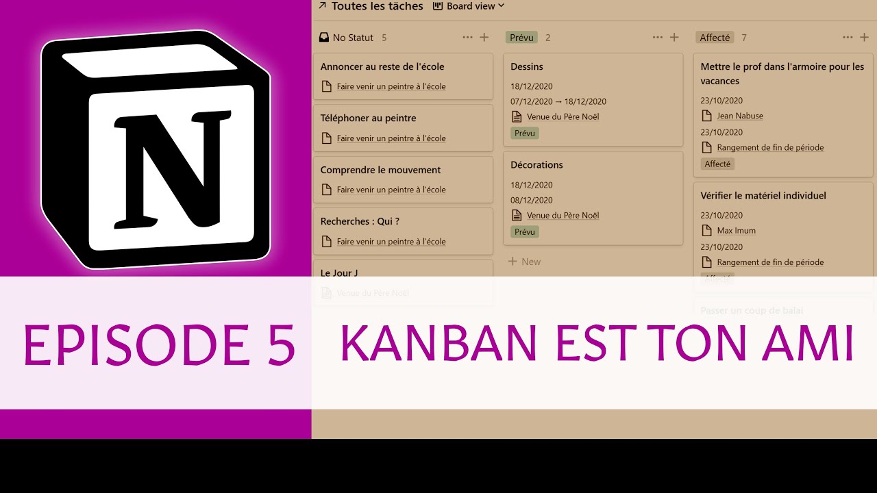 Tuto Notion - 05 - Kanban est ton ami #notion #kanban #board