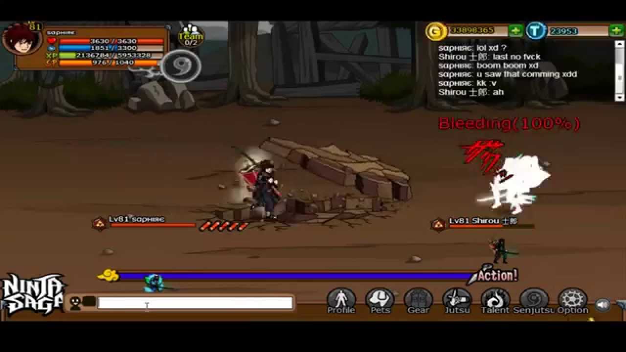 Ninja Saga Pvp : Saphire vs Shirou