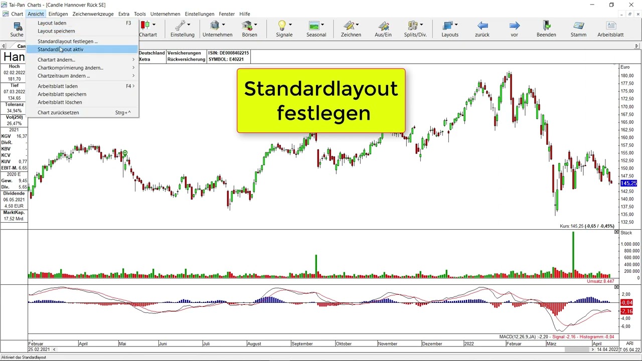 Wie Sie in TAI-PAN ein Standardlayout festlegen | Lenz+Partner B&ouml;rsensoftware