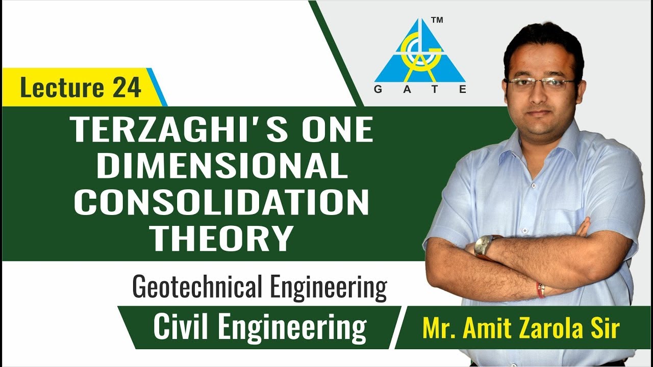 Terzaghi's One Dimensional Consolidation Theory | Lecture 24 | Geotechnical Engineering