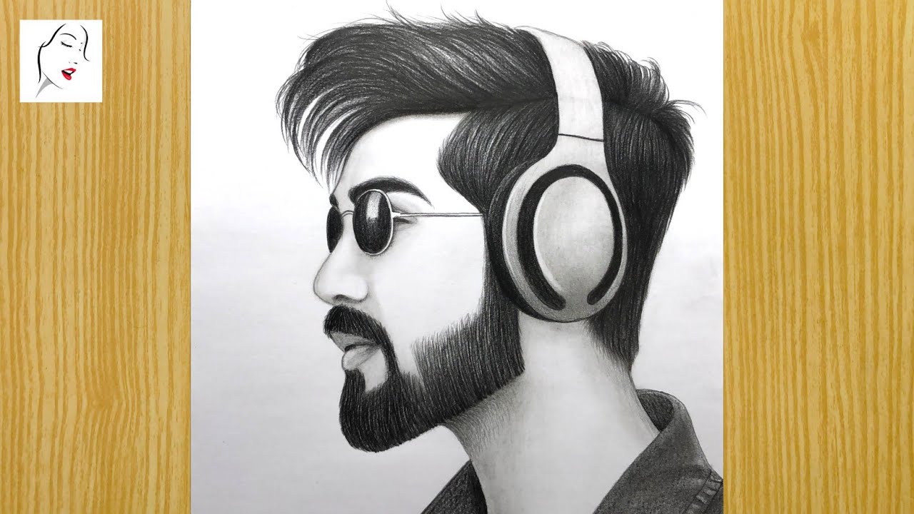 How to Draw a Handsome boy Listening to Music step by step | drawing | The Crazy Sketcher