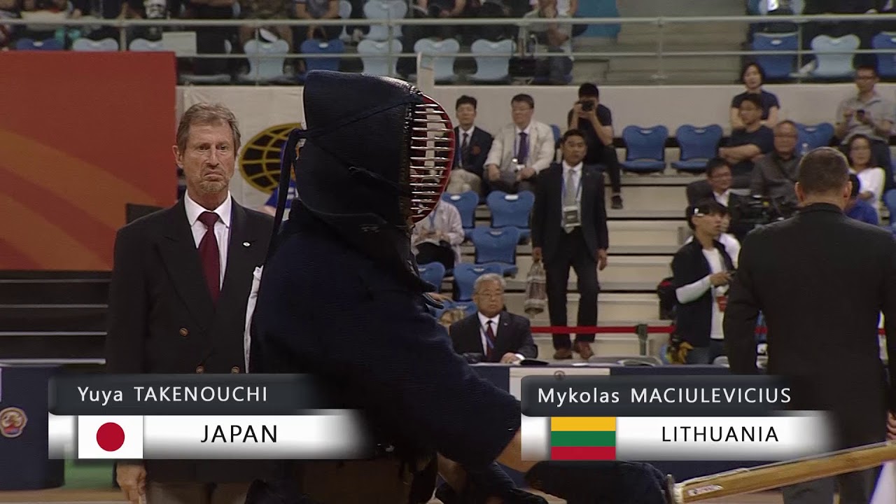 17th World Kendo Championships 6ch Y.TAKENOUCHI vs M.MACIULEVICIUS