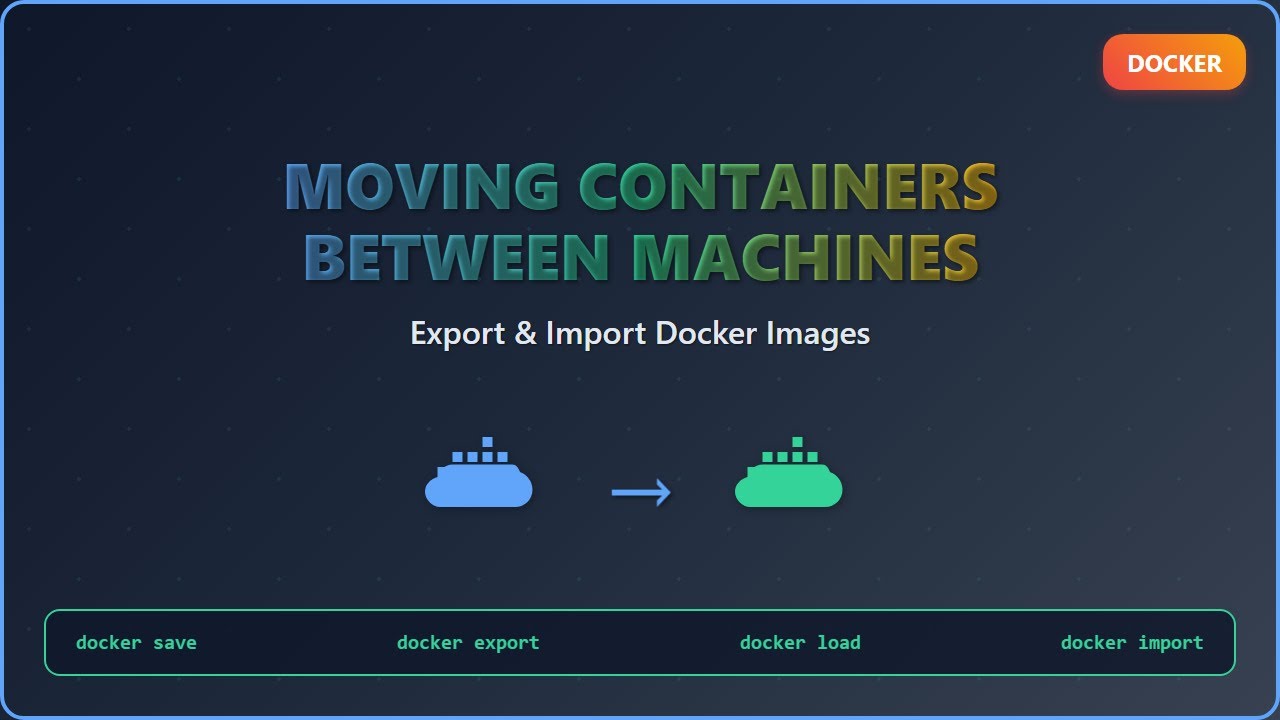 🚢 Moving Docker Containers Between Machines: Export, Save, Load & Import Explained!