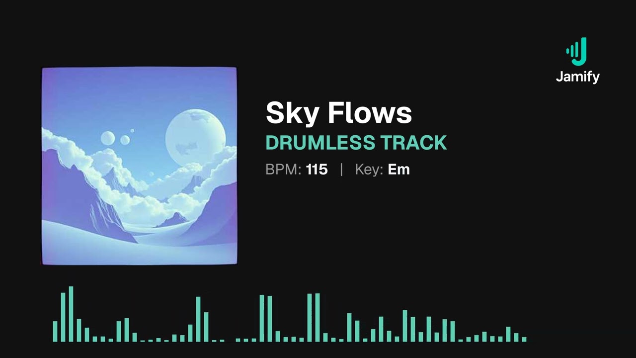 Sky Flows - Groovy Funk Drumless Backing Track in Em