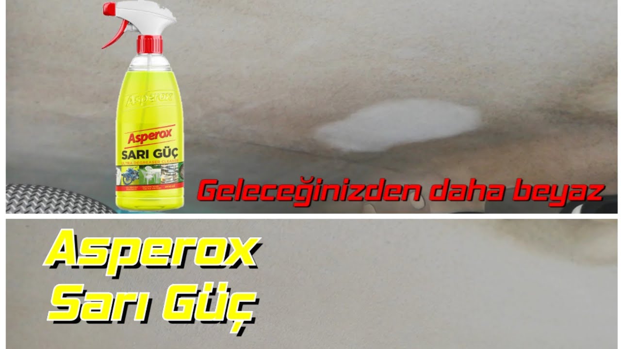 Asperox sarı güç le aracımın tavanını temizledim