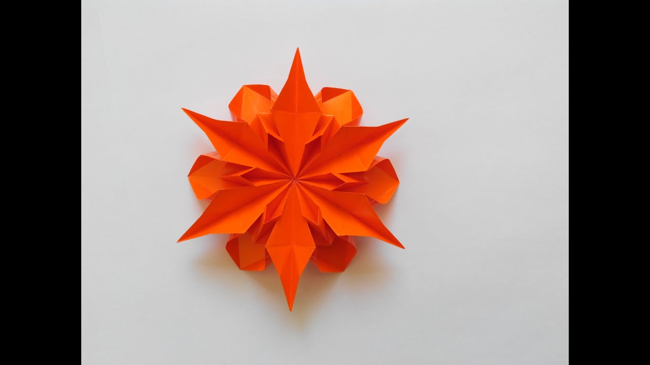 Цветок Георгин оригами, Dahlia Flower origami