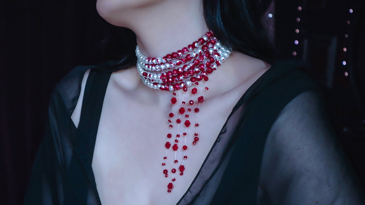 making a bloody pearl necklace | tutorial