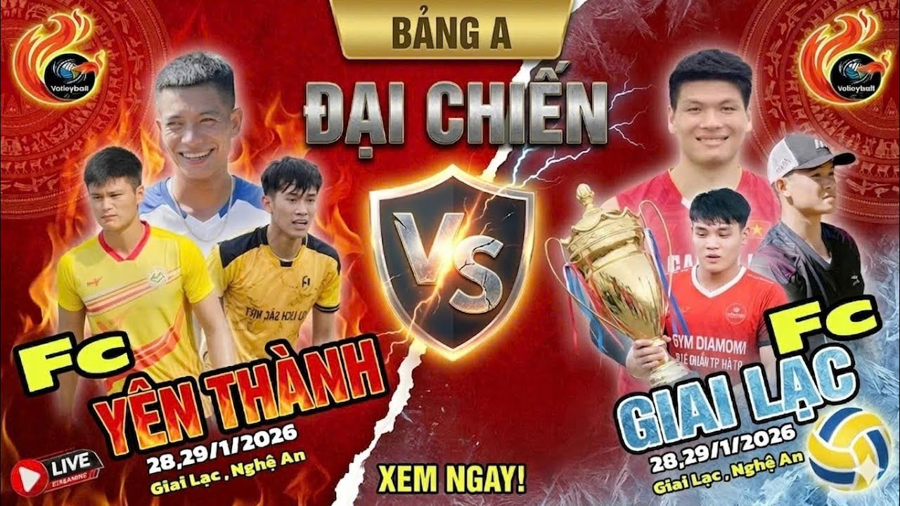 🔴 TRỰC TIẾP : YÊN THÀNH ( Mỏ, Nguyên , Sang , Luân ) vs GIAI LẠC ( Khang 202 , Thanh Hoài , Q Anh ) 