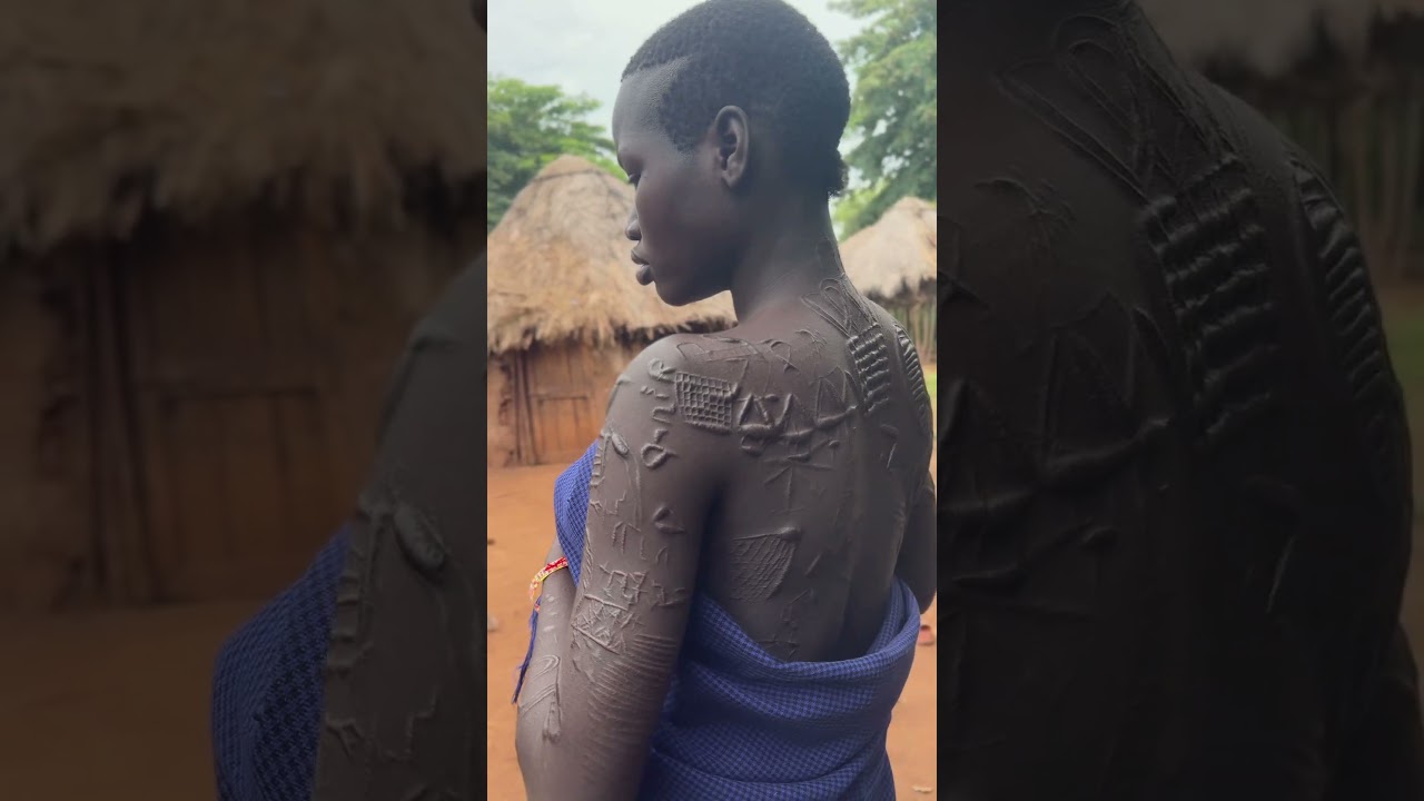 Body as Canvas: Mursi Tribal Marks #ScarificationArt #TribalScarification #OmoRegionTours #Shorts