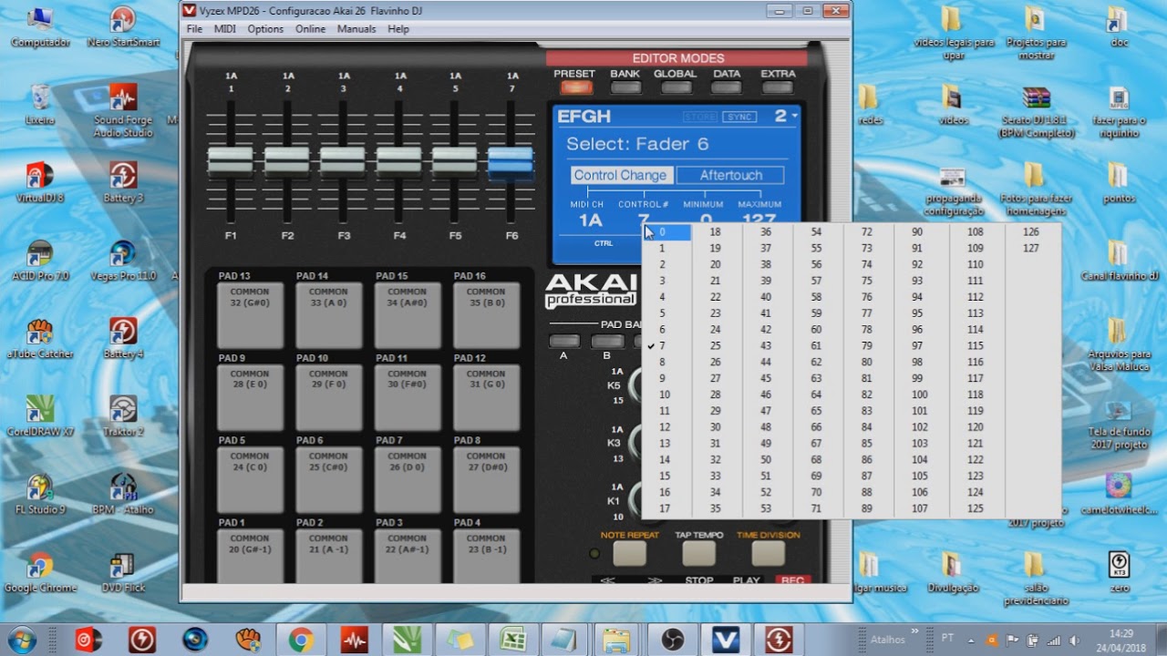 Como configurar a Akai MPD 26