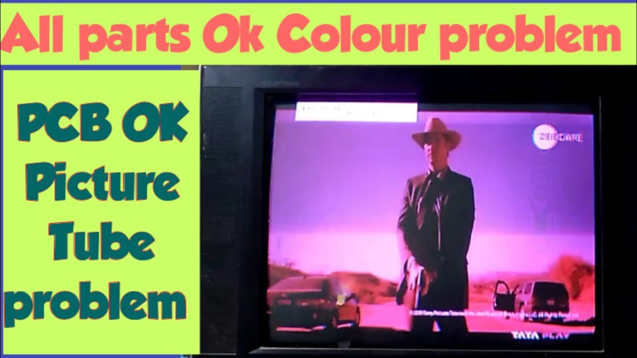 Red colour picture problem repair in CRT TV. Picture Tube problem.