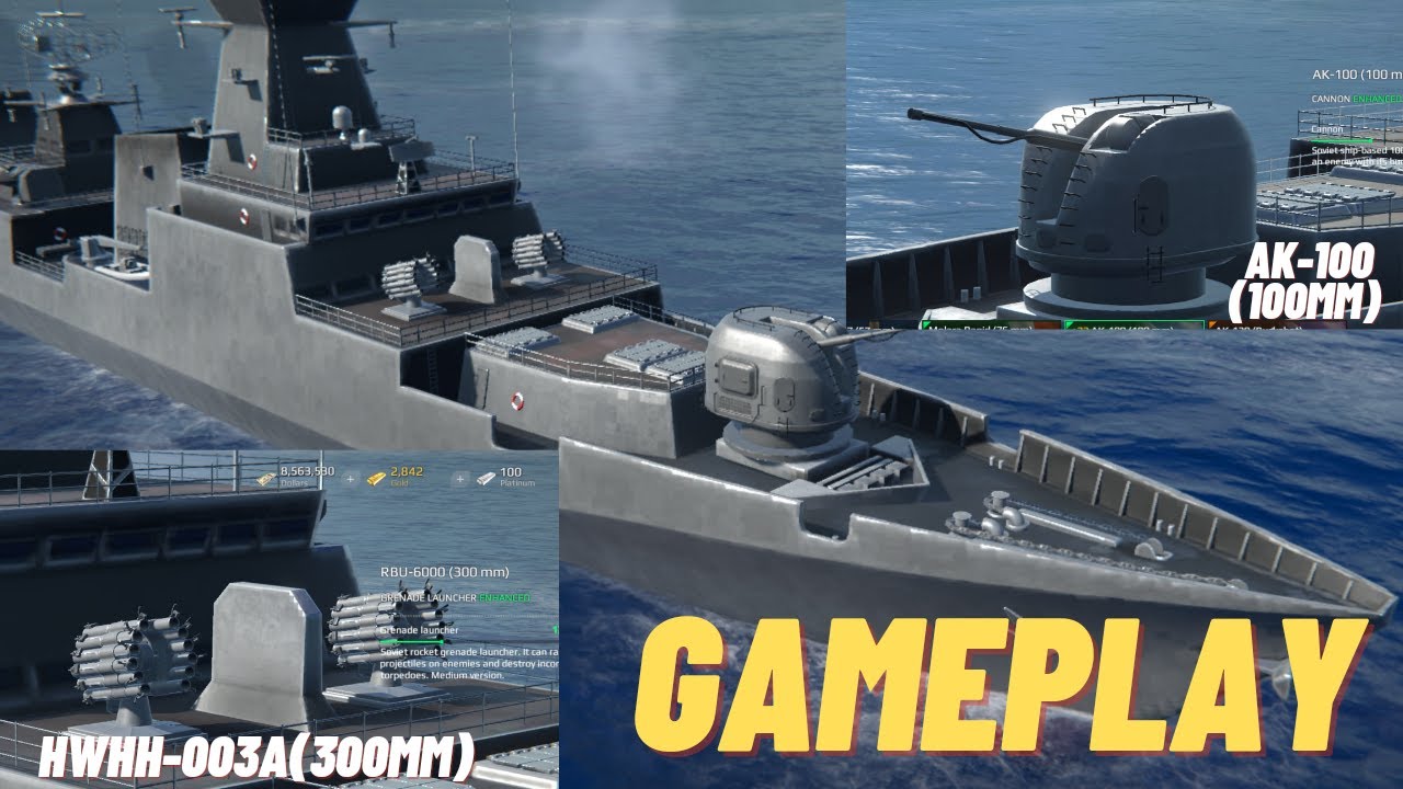 CN Type 052D Xiamen With AK-100(100 mm) Cannon And HWHH -003A(300) Grenade Launcher (4K 60 FPS)