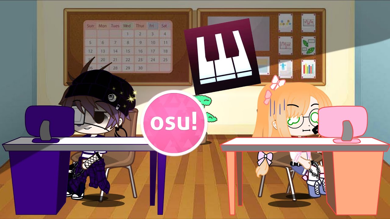 if Michael Afton and Elizabeth Afton play Osu Mania ~(Gacha Club)~ My AU