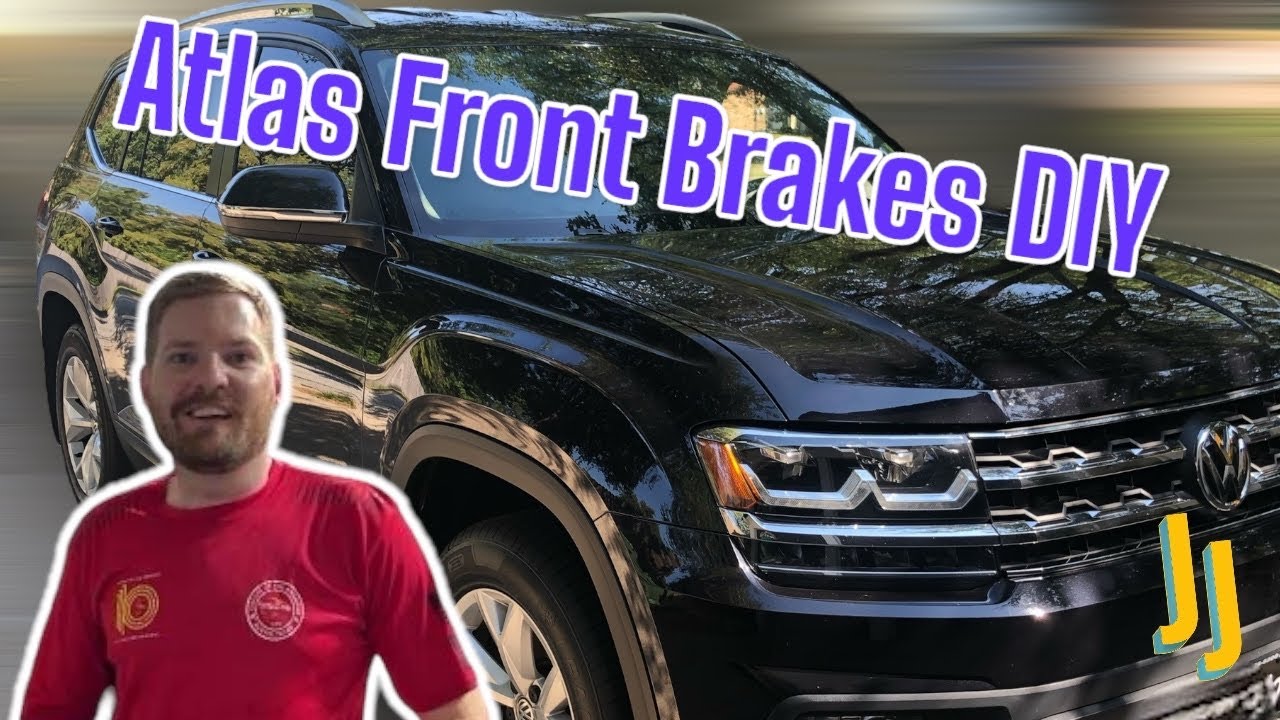 Самостоятельная замена передних тормозных колодок и дисков на Volkswagen Atlas 2018-2021.