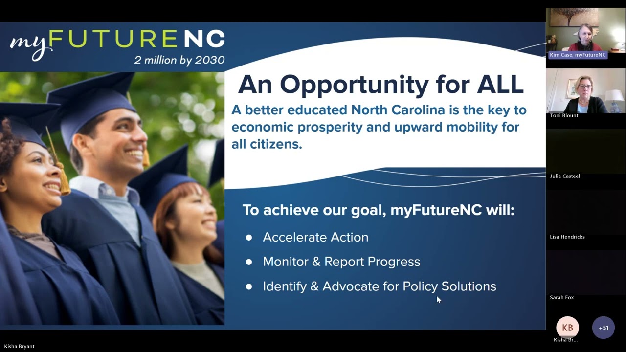 CTE Lunch-N-Learn: Leaky Pipeline: MyFutureNC - Graduation, Credentials, and Attainment