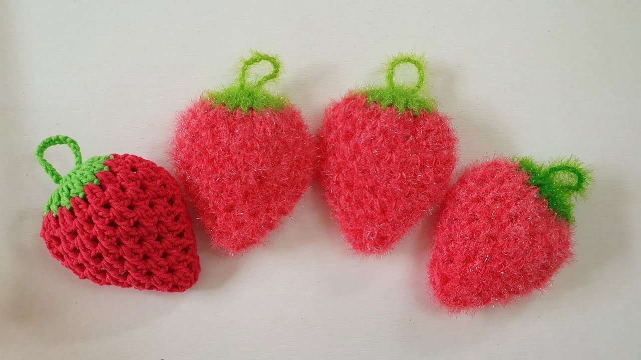 💗72만뷰💗 왕초보용  딸기수세미  Crochet   Strawberry
