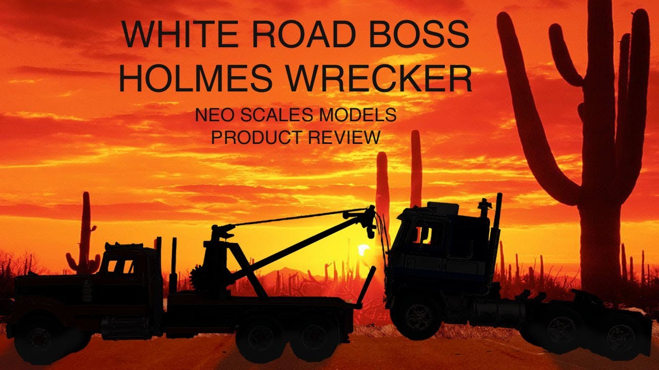 Ernest Holmes Co Wrecker & Towing Equip & 1977 White Road Boss Wrecker 64th Scale NEO SCALE MODELS