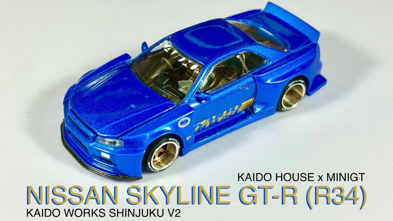 Unboxing Kaido House x MINIGT 1:64 NISSAN Skyline GT-R (R34) - KAIDO WORKS SHINJUKU V2 #122