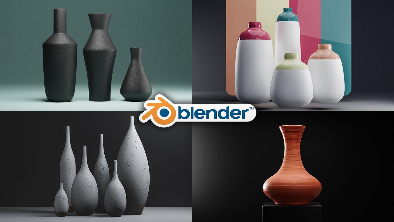 Blender - 3D Bottle Design 100% Procedural + Shading and Lighting