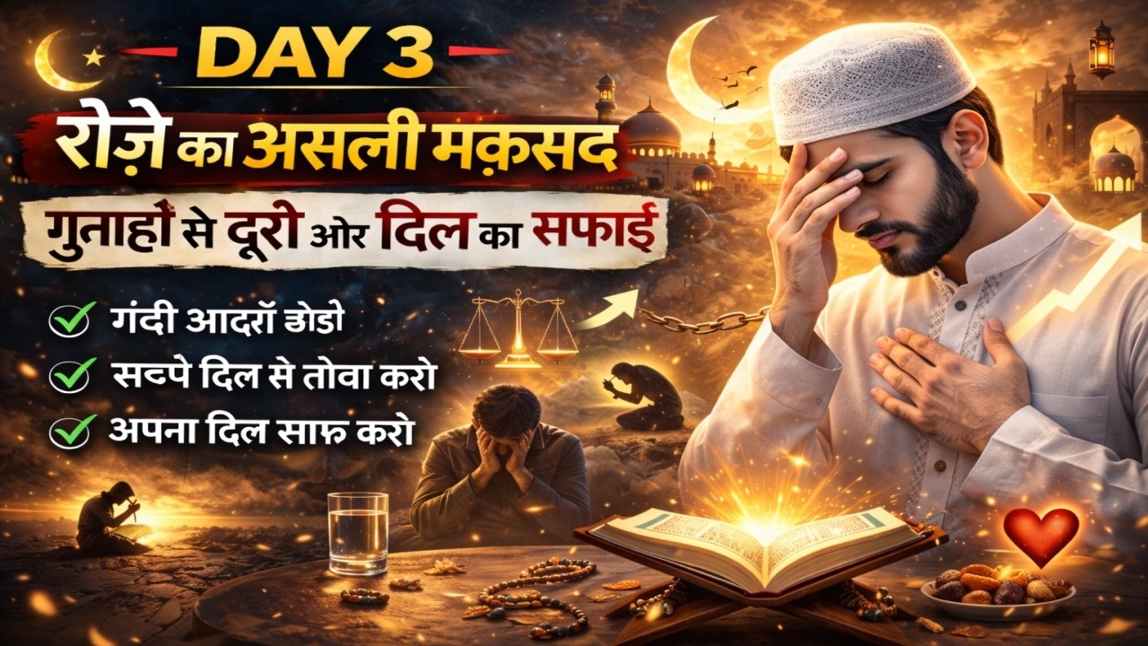 DAY 3 Ramadan 🌙 | गुनाहों से दूरी कैसे बनाएं? | दिल की सफाई का दिन