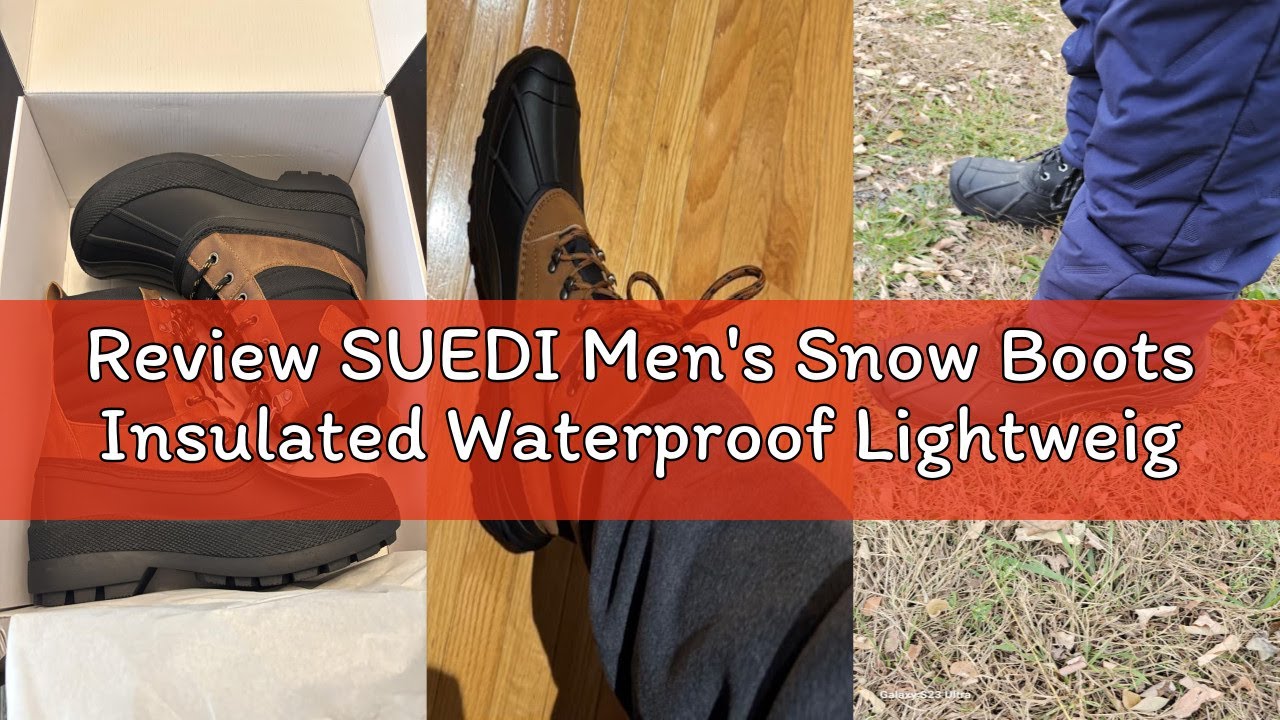 Review SUEDI Men's Snow Boots Insulated Waterproof Lightweight Winter Boots Slip Resistant Duck Boot