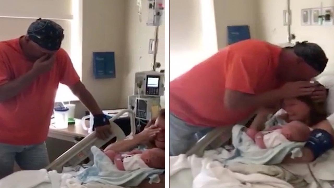 Grandfather's Adorable Reaction To First Grandson