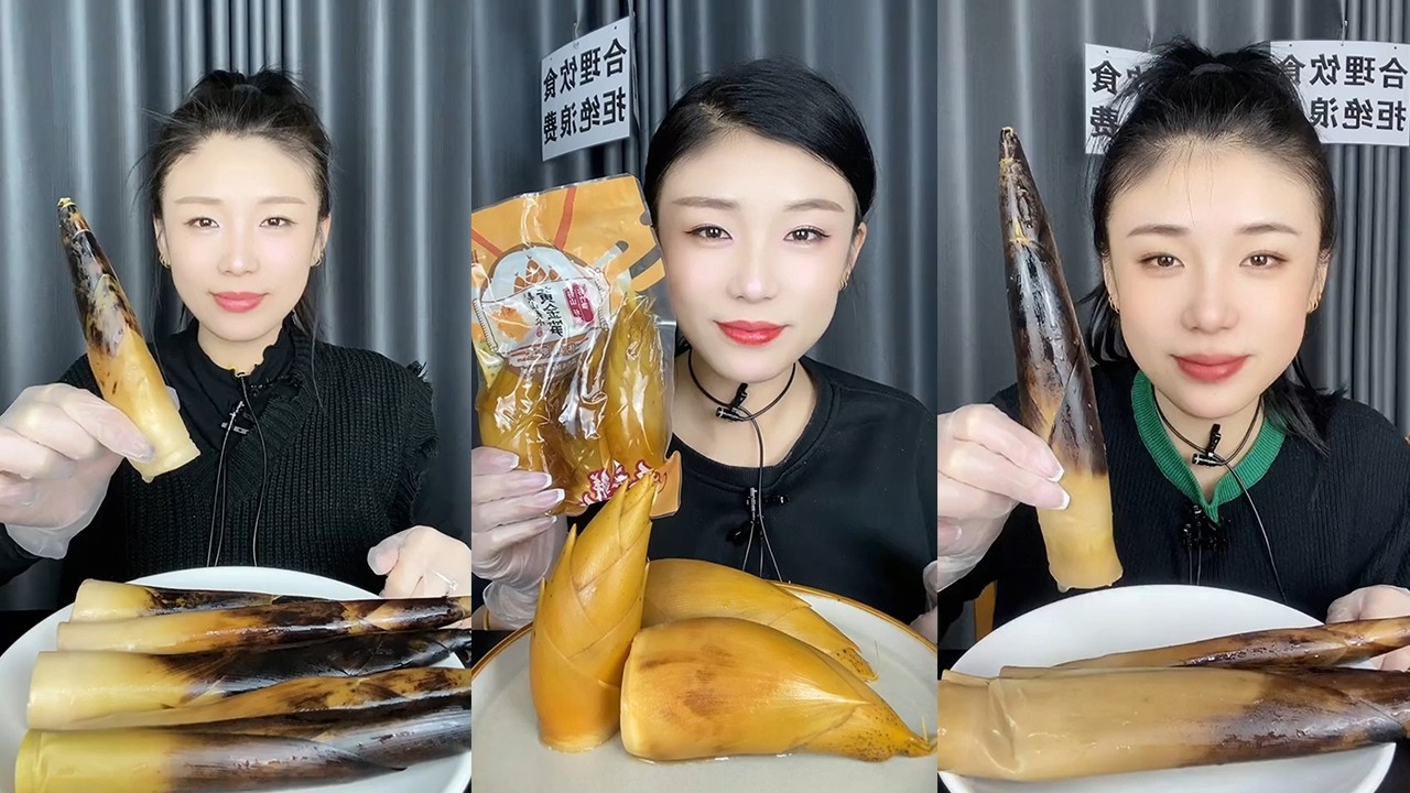 【Mukbang】Golden hand-peeled bamboo shoots + pickled chili hand-peeled bamboo shoots#Seafood#yummy